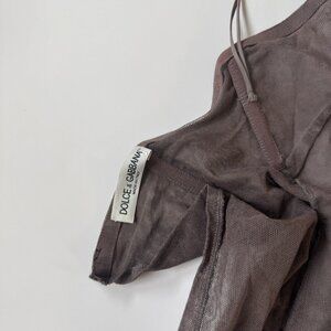 Vintage Dolce & Gabbana Archive Brown Mesh Slip Dress - Project Piece